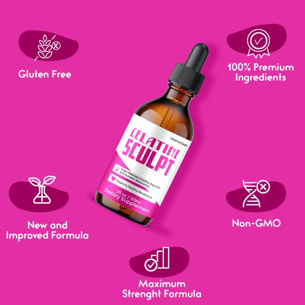 Gelatine Sculpt Drops, Max Strength Formula, GelatineSculpt Supplement (1 pack)