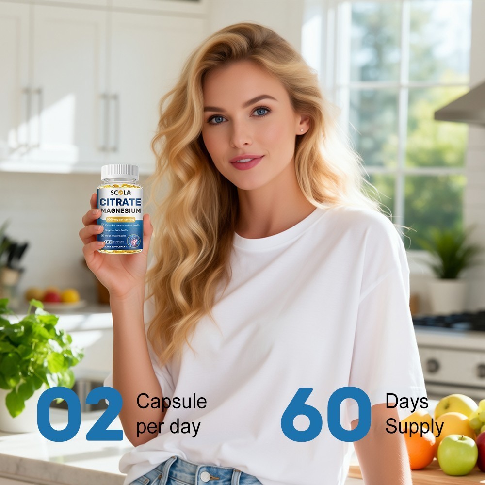 Magnesium Citrate 1000mg Capsules Super Strong Effective Capsules 120 Softgels