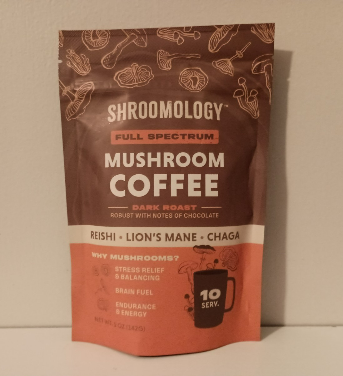 Shroomology™ Full Spectrum Mushroom Coffee Dark Roast 5 Oz Non GMO, Vegan & GF
