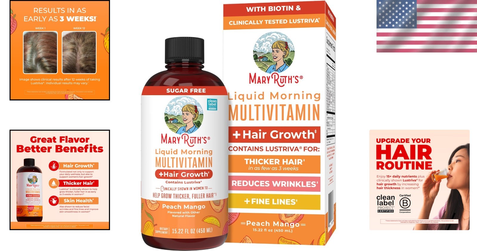 MaryRuth’s Liquid Multivitamin + Hair Growth | 15.22 Fl Oz | Formula