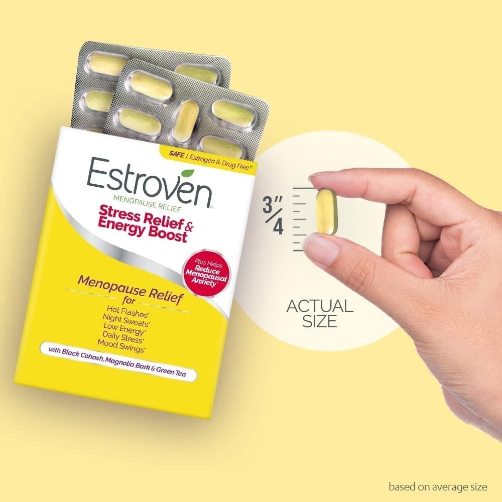 Stress Relief & Energy Boost Capsules for Menopause – 28 Ct, & Gluten-Free