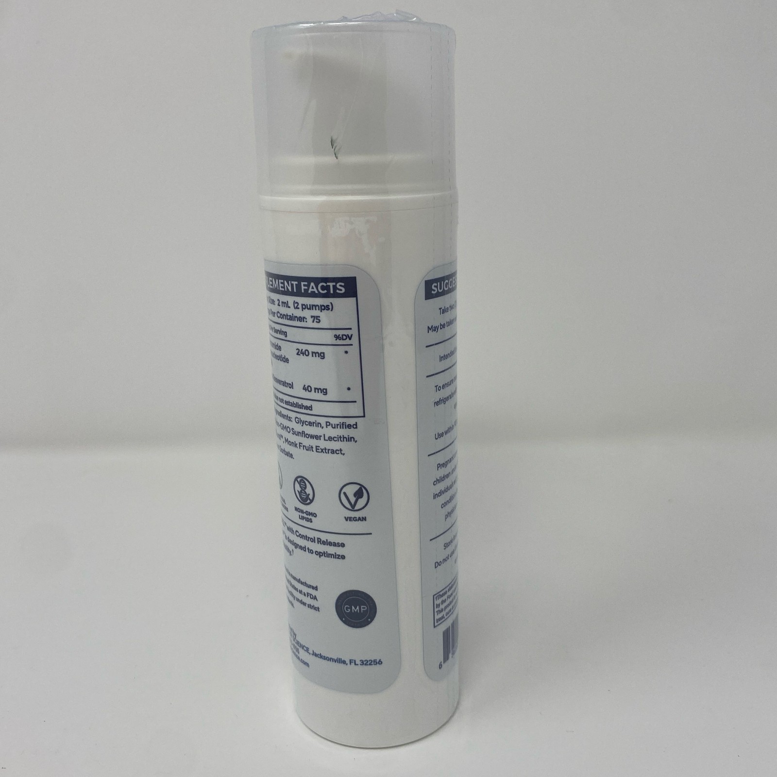Renue By Science NMN + Resveratrol Lipo Gel, White, 5 fl oz 150 mL