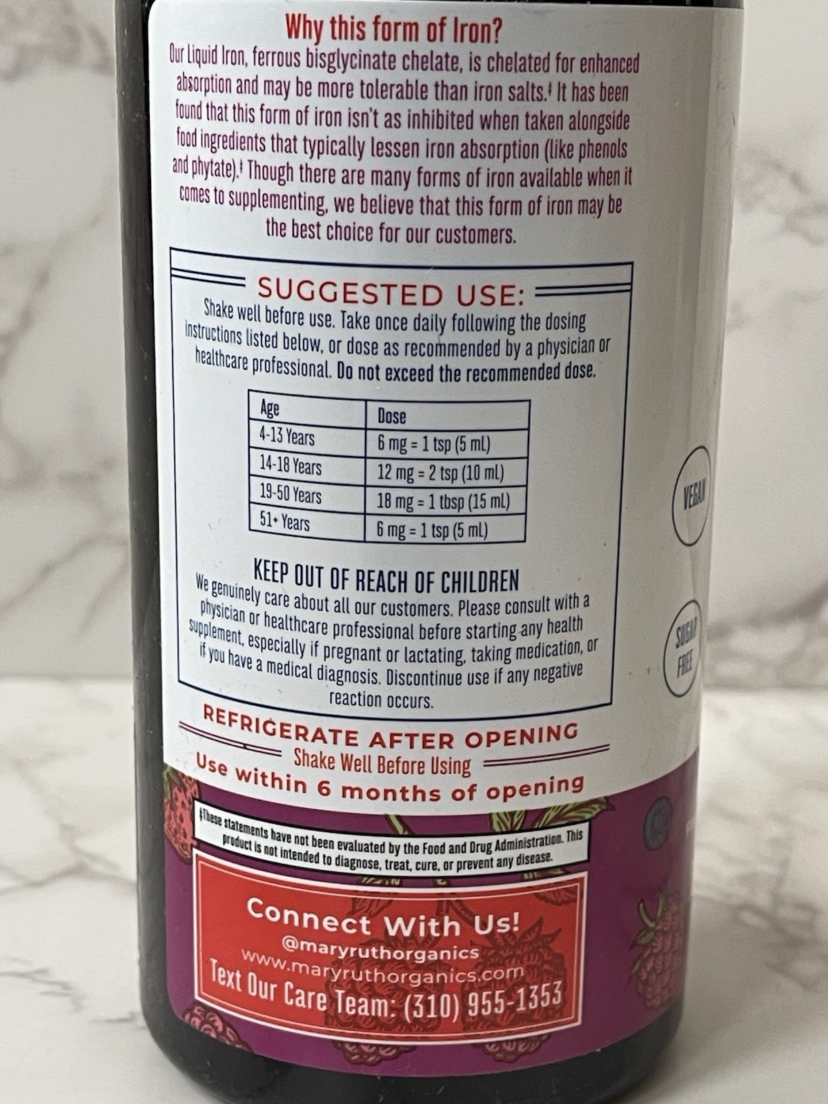 Mary Ruth’s Vegan Liquid Iron 15.22fl oz Dietary Suppliment New Sealed Exp 05/27
