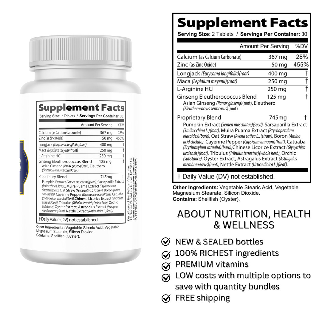 Baker’s- Men’s Health & Bodybuilding- 10 Bottles- 600 Tablets