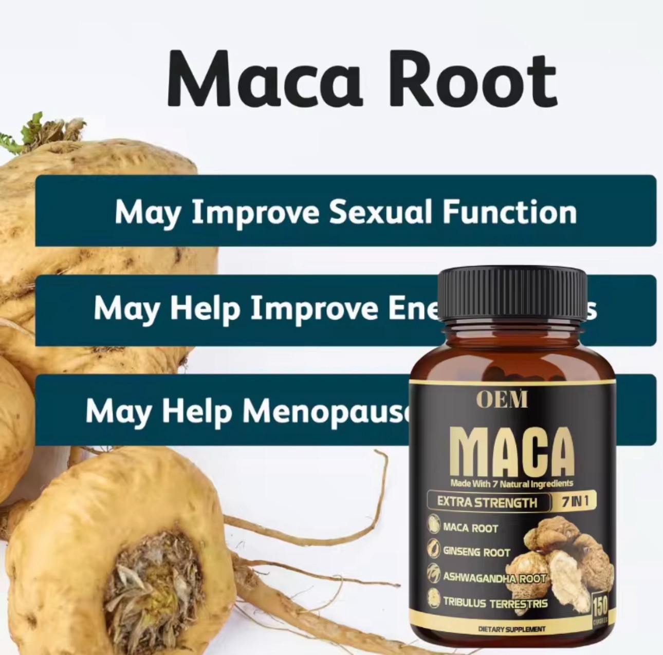 Maca Root Capsules, Sex Booster, Testosterone Booster, Male Performance.