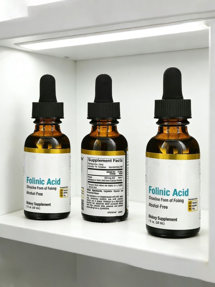 3 package Folinic Acid Supplement 3-Pack, 1 Fl Oz (30ML) Alcohol-Free Health …