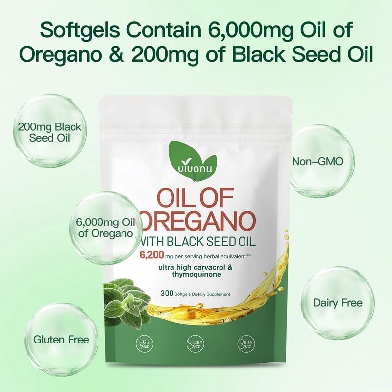 Oil of Oregano with Black Seed Oil | Natural Antioxidants | Nutritional Support