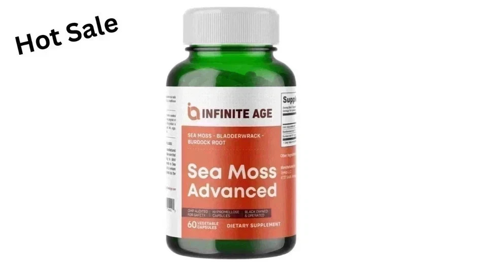 2 Pack INFINITE AGE Sea Moss Advanced 1250mg Superfood, High-Potency 60 Capsule