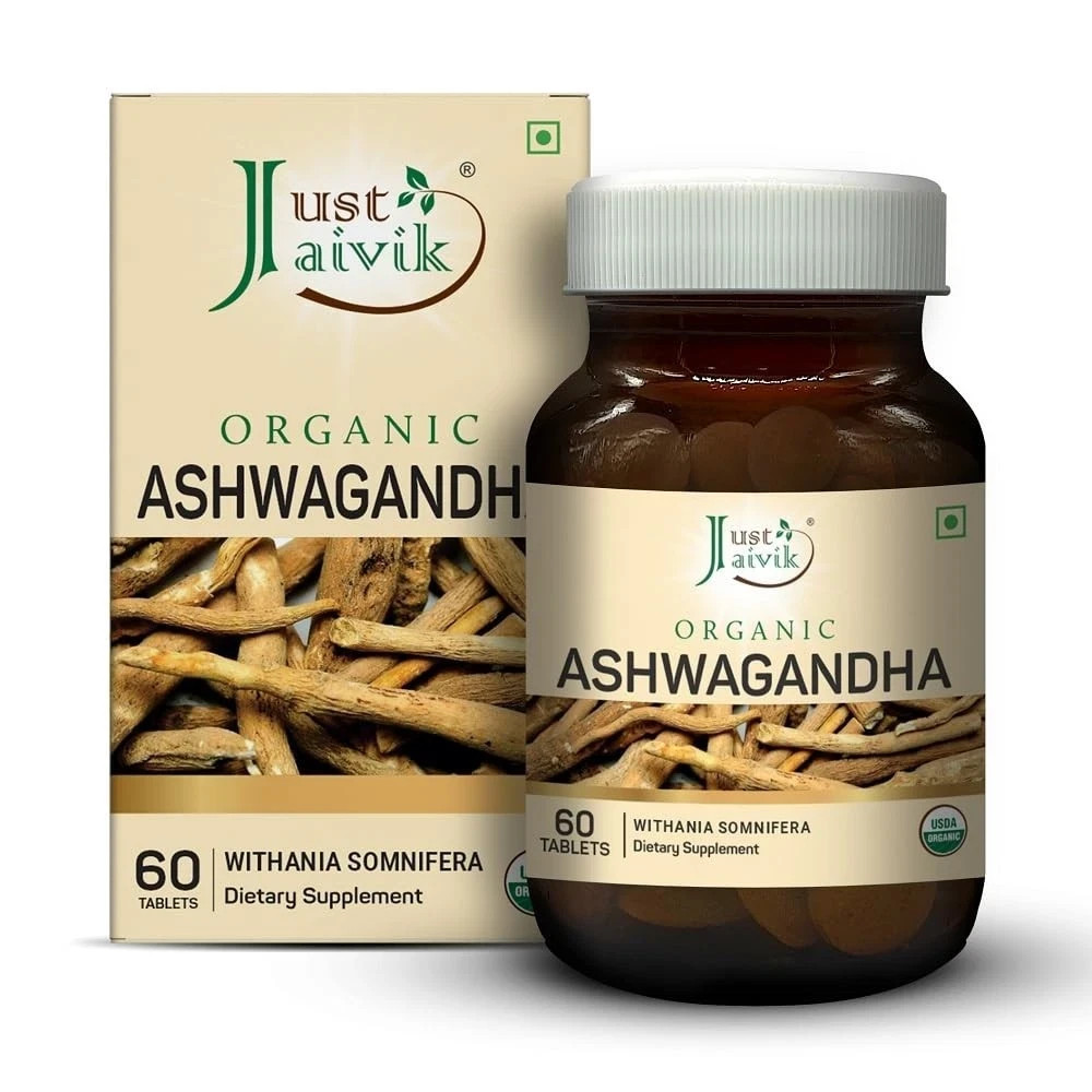 Just Jaivik Organic Ashwagandha Tablets 600mg 60 Tablets