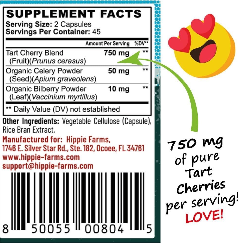 Orchard Tart Cherry Capsules – 90 Count for Joint Health & Recovery