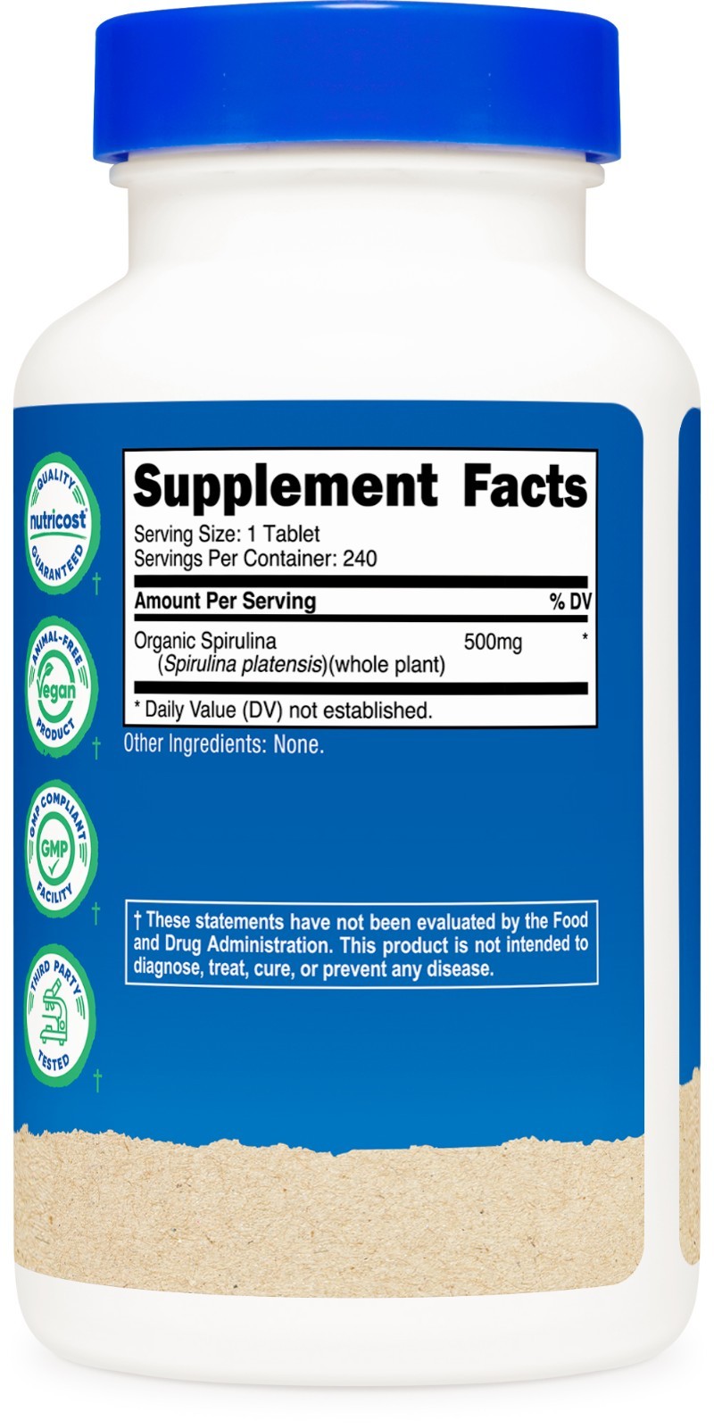 Nutricost Organic Spirulina 500mg, 240 Tablets – Gluten Free, Non-GMO