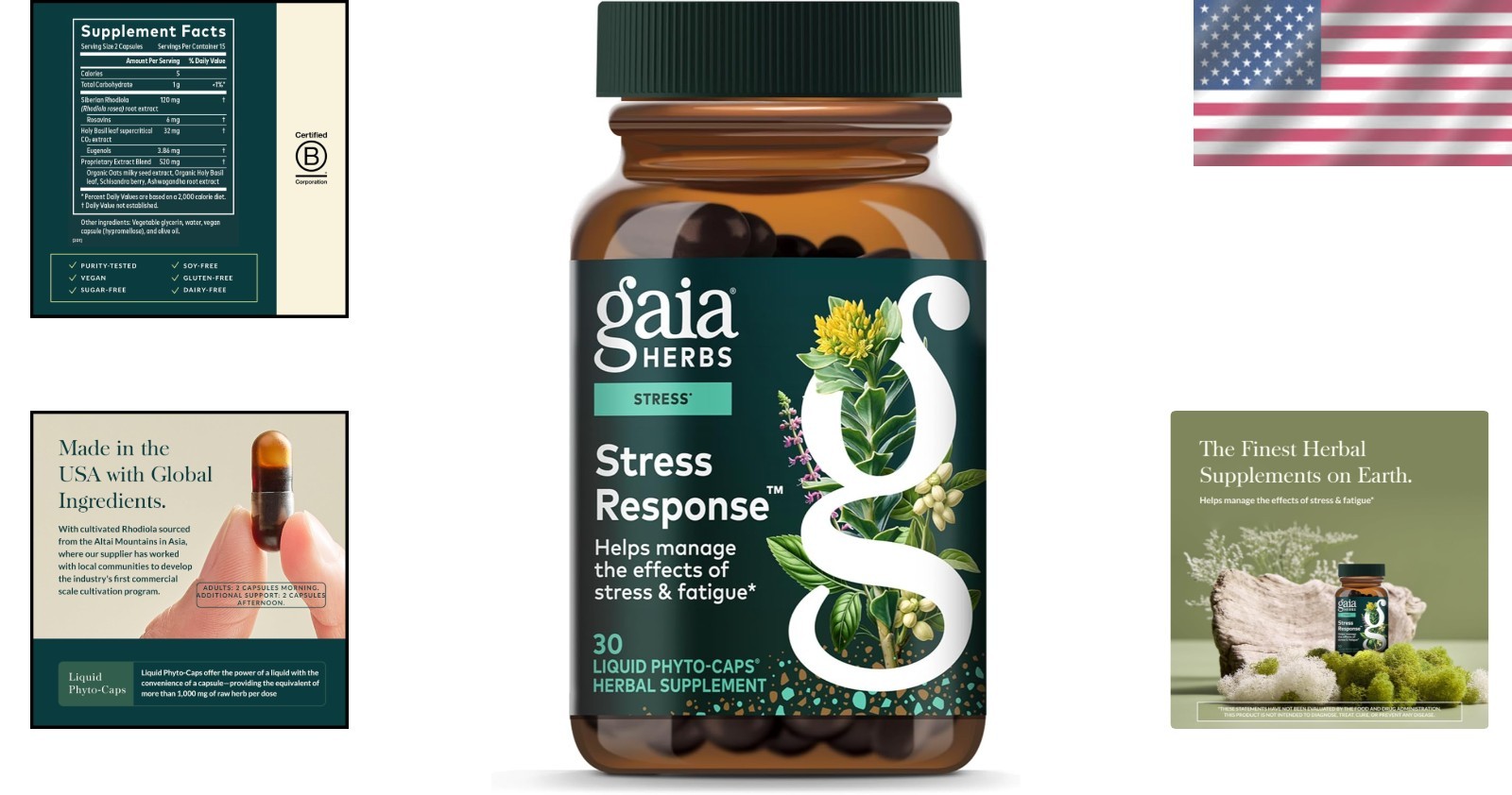 Energizing Herbal Stress Response with Rhodiola, Perfect for Daily Use | 30 Caps