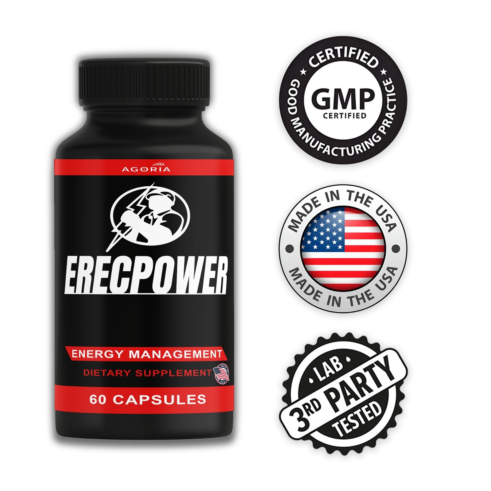 Erecpower Energy Management Multivitamin Health Supplement (360 Capsules) 6-Pack