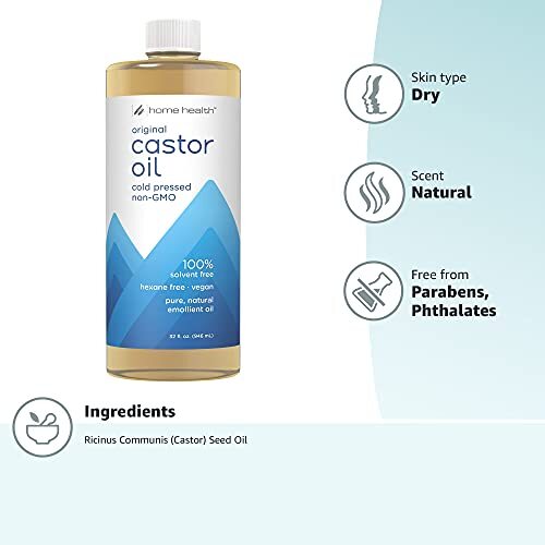 32 Fl Oz Home Health Original Castor Oil for Hair Skin and DIY Care