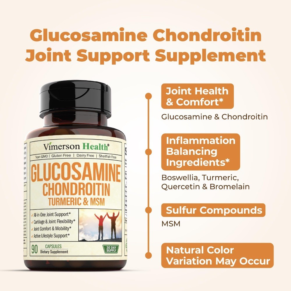 1 bottles Glucosamine Chondroitin Msm And Turmeric Supplement – Joint Support Su