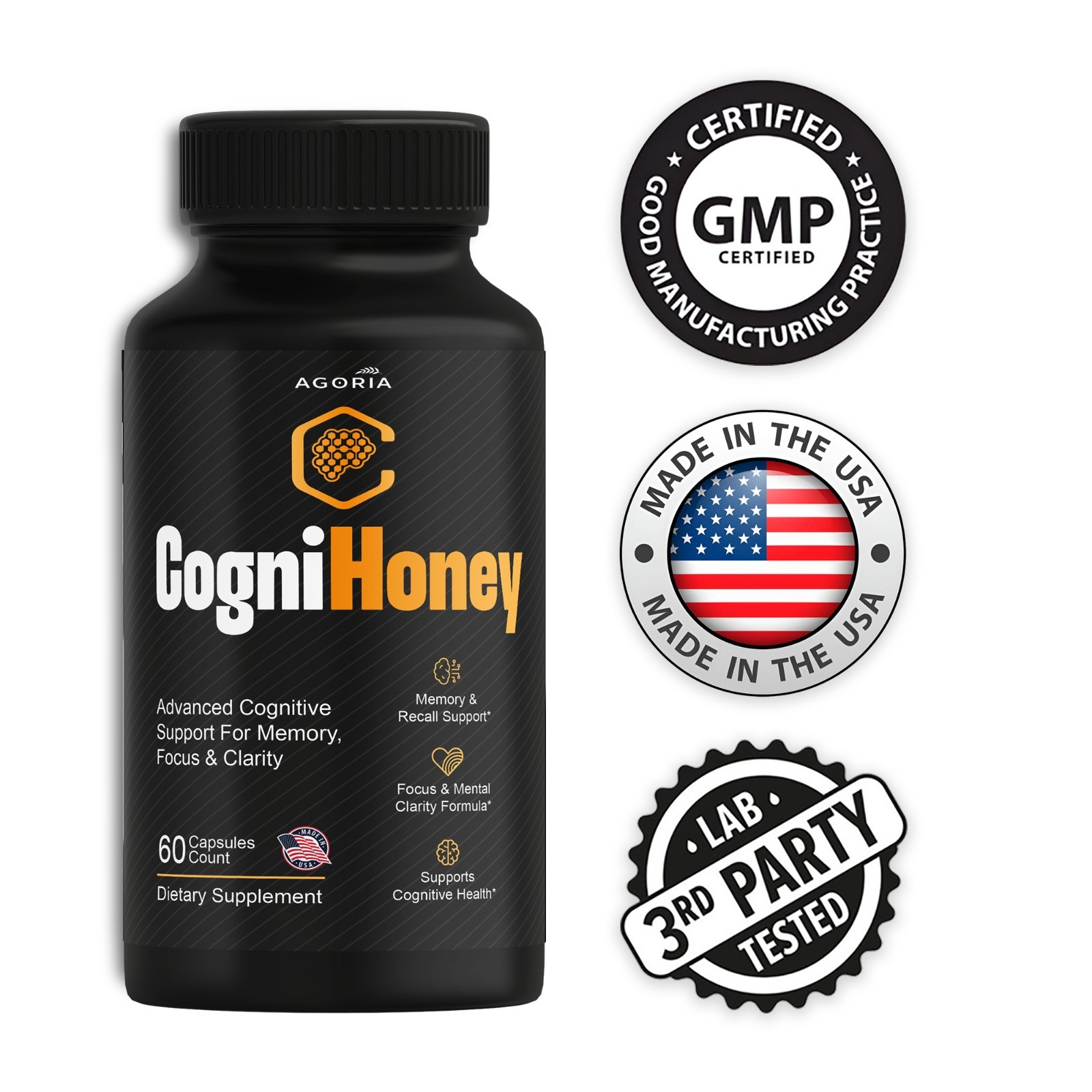 (1 Pack) CogniHoney Advanced Capsules, Cogni Honey Supplement Capsules