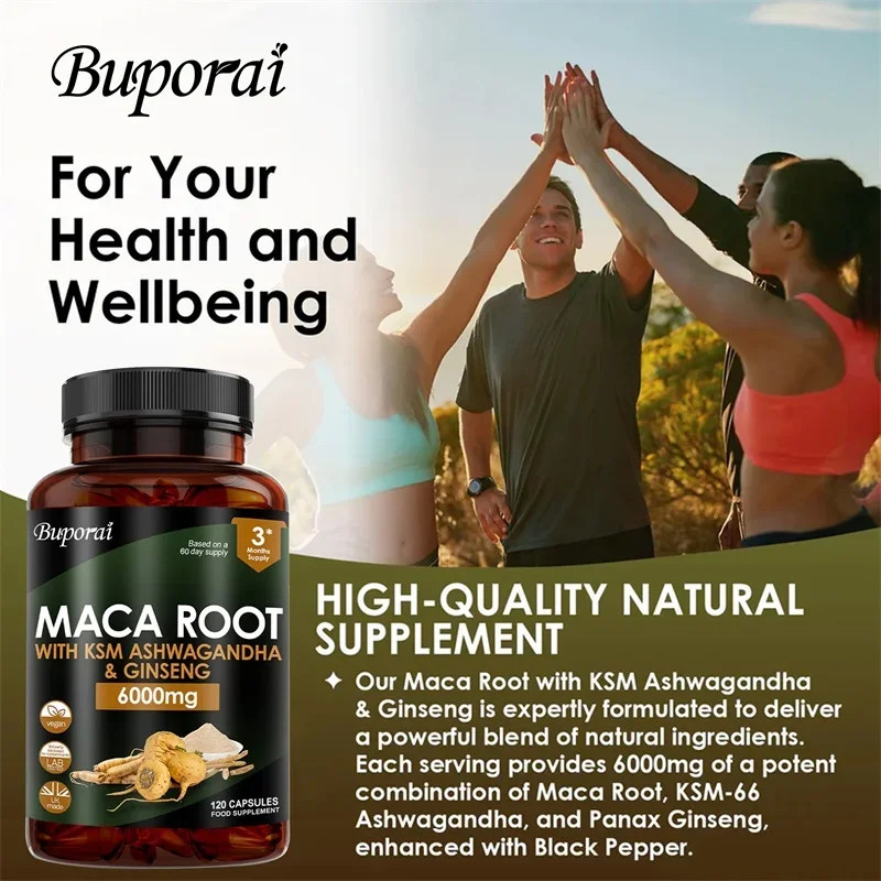 Maca Root 120pcs, Reduce Fatigue, Improve Energy and Vitality, Enhances Memory