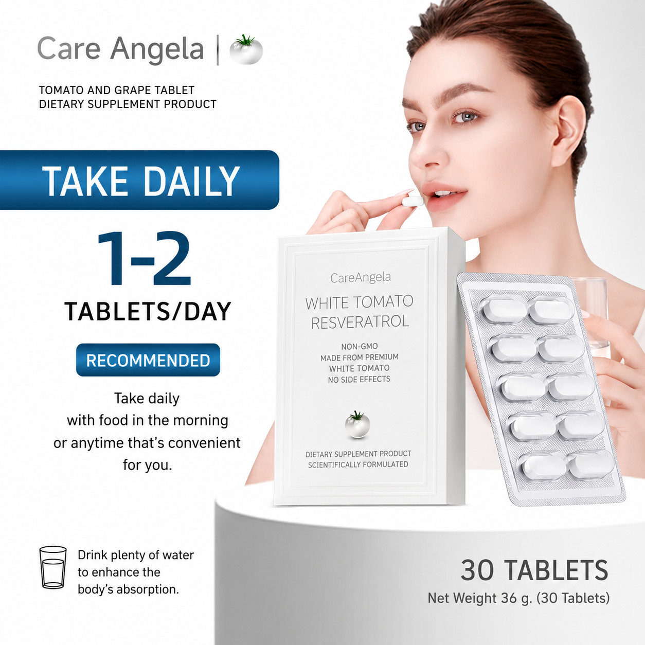 Care Angela Vitamin Plus L-Glutathione with Tomato Extract 30 capsules