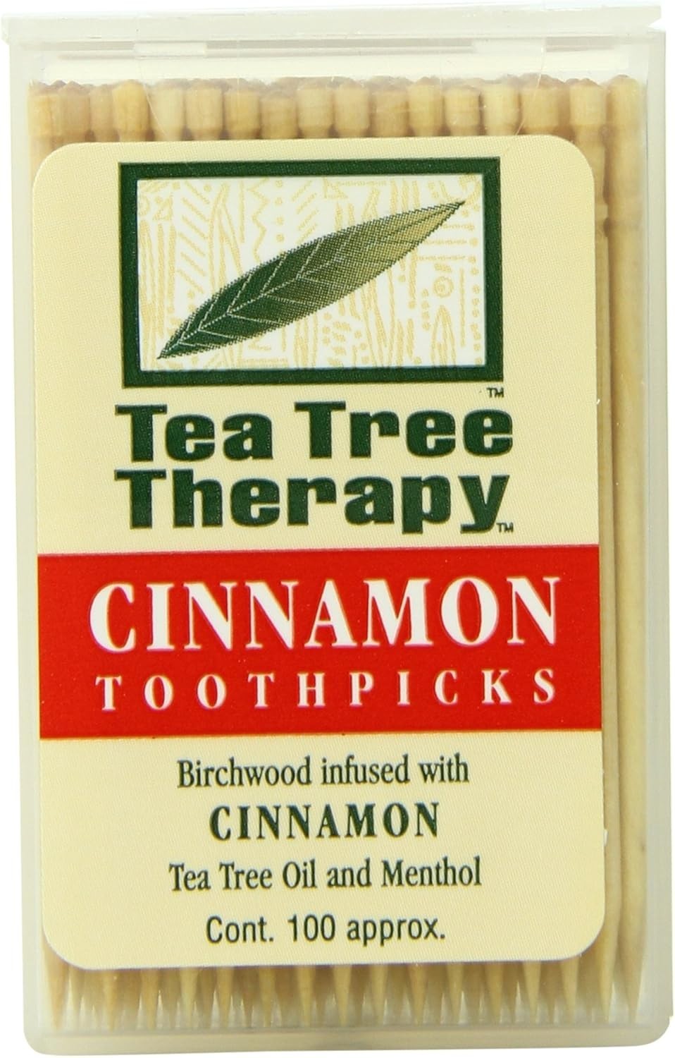 Tea Tree Therapy Toothpicks, Cinnamon, 100 Count 100 Count (Pack of 1)