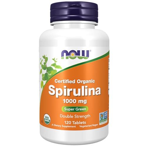 NOW FOODS Spirulina Double Strength 1000 mg Organic 120 Tablets