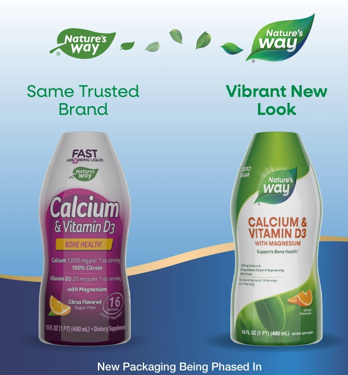 Nature’s Way Calcium & Vitamin D3 Liquid Citrus 16 fl oz x 4 PACK****
