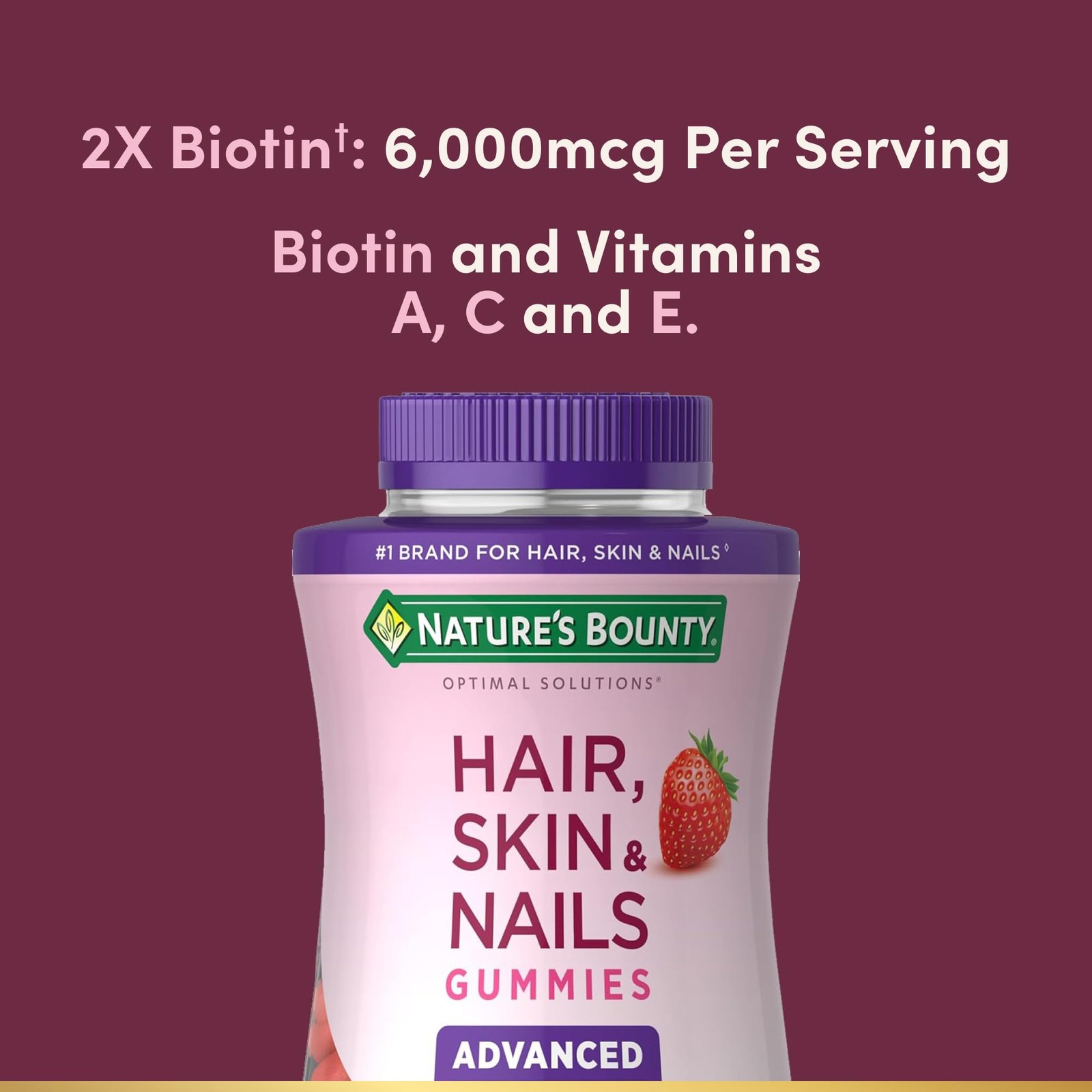 Nature’s Bounty Optimal Solutions Advanced Hair, Skin, 80 Count (Pack of 1)