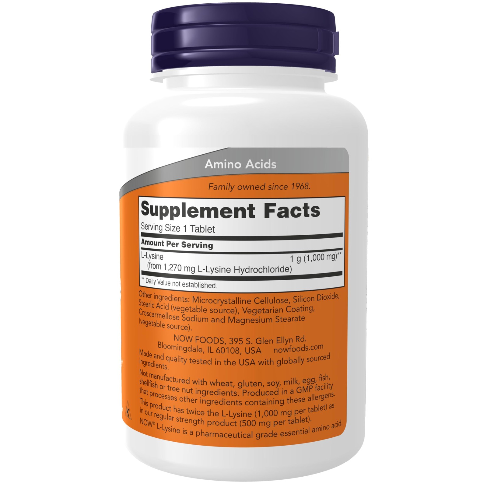 NOW Foods Supplements, (L-Lysine Hydrochloride) 100 Count (Pack of 1), Cream
