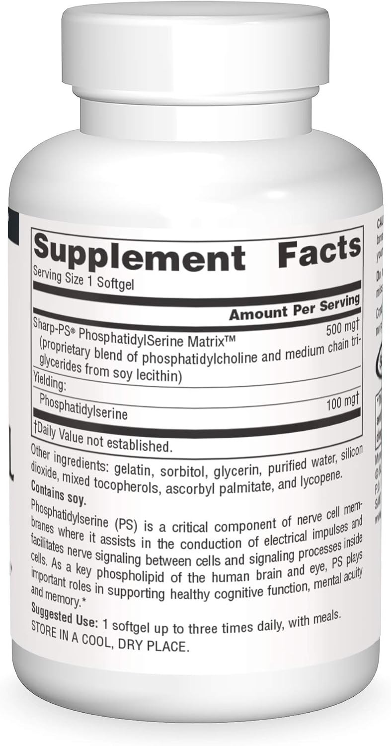 Ultra-Efficient 500mg Phosphatidyl Serine Softgels – Improve Memory & Focus