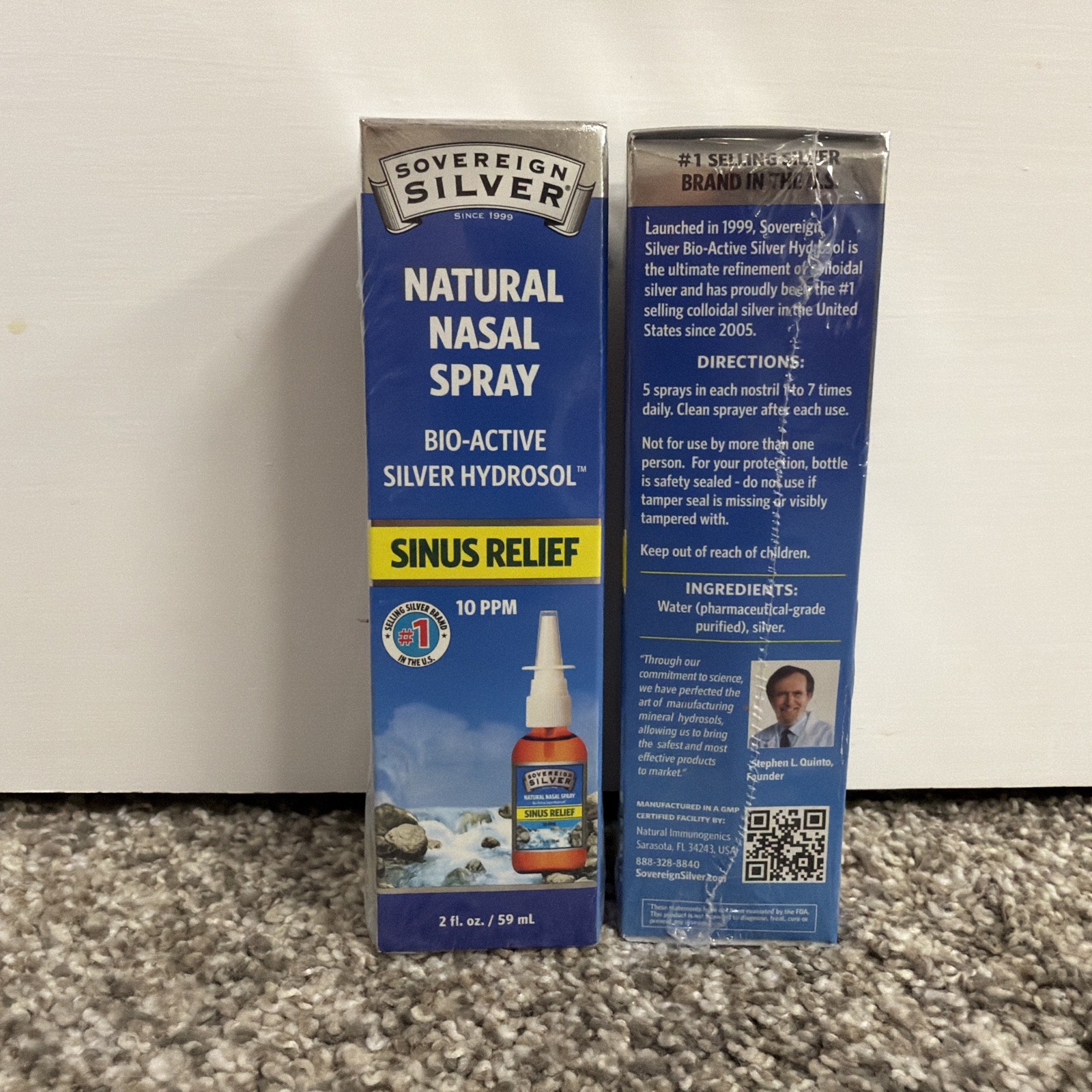 New 2x Sovereign Silver Natural Nasal Spray Sinus Relief 2 fl oz 1/2027