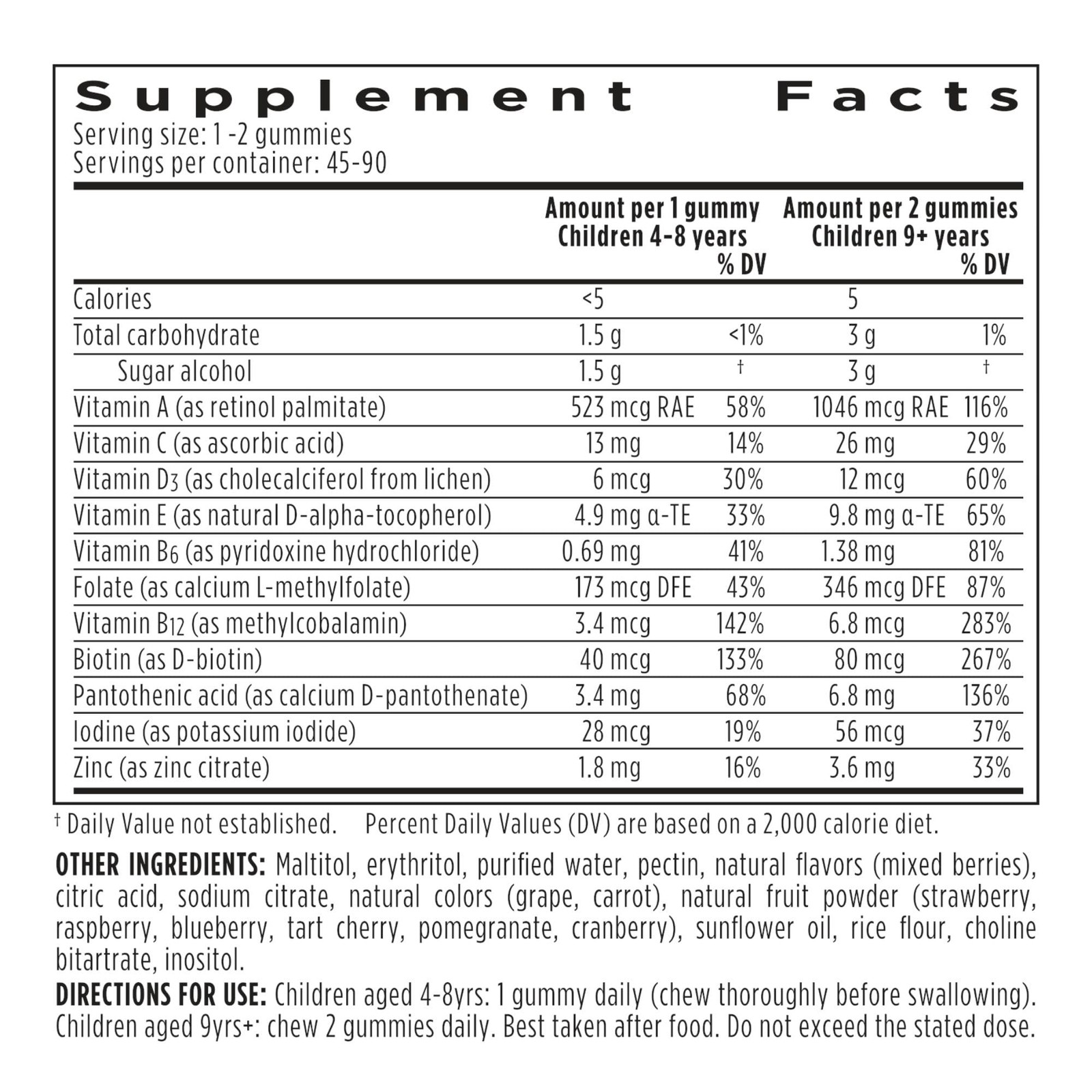 Igennus Methylated Kids Multivitamin 90 Count (Pack of 1), Purple, Red