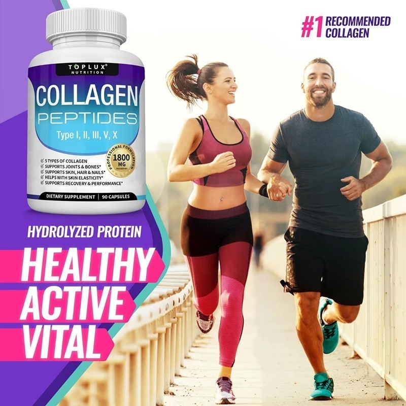 Premium Collagen Peptides 1800 MG Hydrolyzed Anti-Aging – Types I,II,III,V,X++