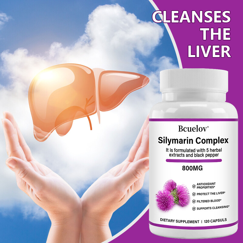 Liver Cleanse Detox Milk Thistle Extracts Silymarin,Artichoke,Dandelion,Turmeric