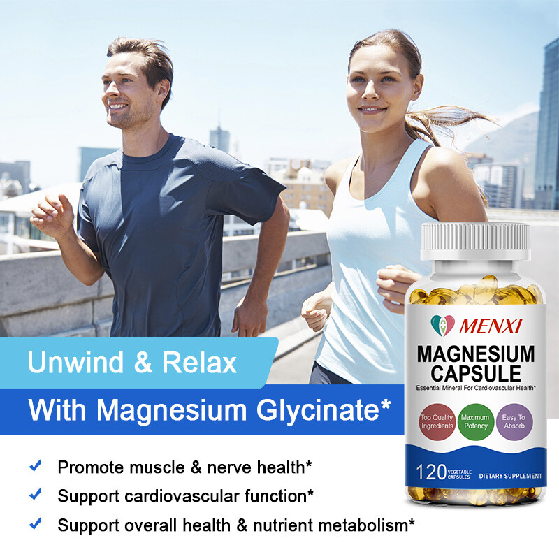Magnesium Capsules Complex Glycinate Citrate Malate Oxide For Unisex 120Capsules