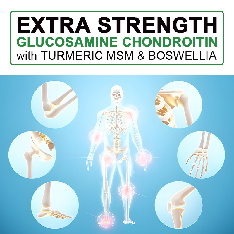 Glucosamine Chondroitin 2100mg – Turmeric, MSM – Triple Strength Joint Support