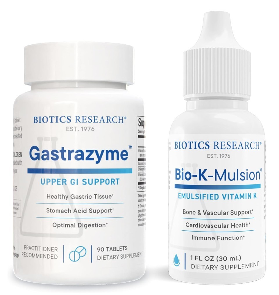 Biotics Research Gastrazyme & Bio-K-Mulsion Bundle (90 Tabs + 1oz Liquid)