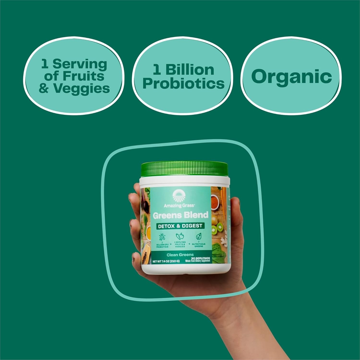 Amazing Grass Alkalize Detox Greens Powder Organic Probiotic Cleanse