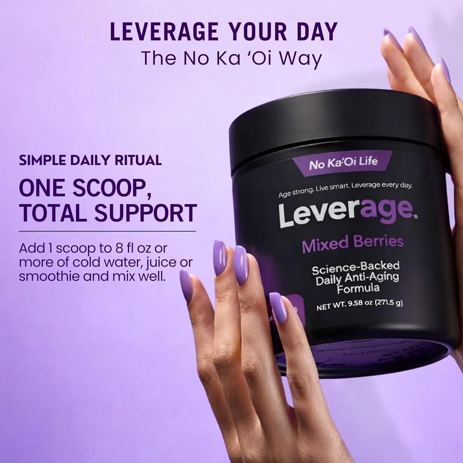 Leverage Anti-Aging Supplement with NMN for NAD+, Biotin & Hyaluronic Acid