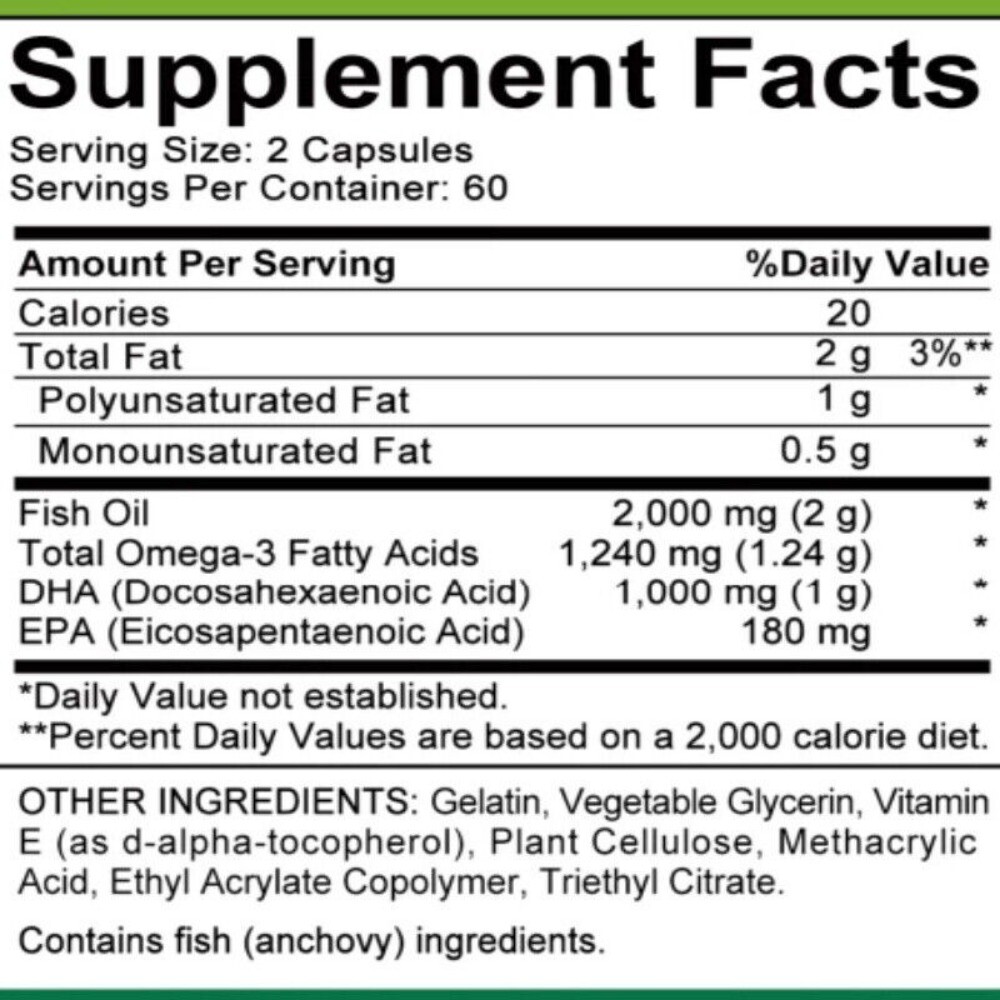 DHA -1000mg – 30/60/120 Capsules – Improve Memory,Concentration