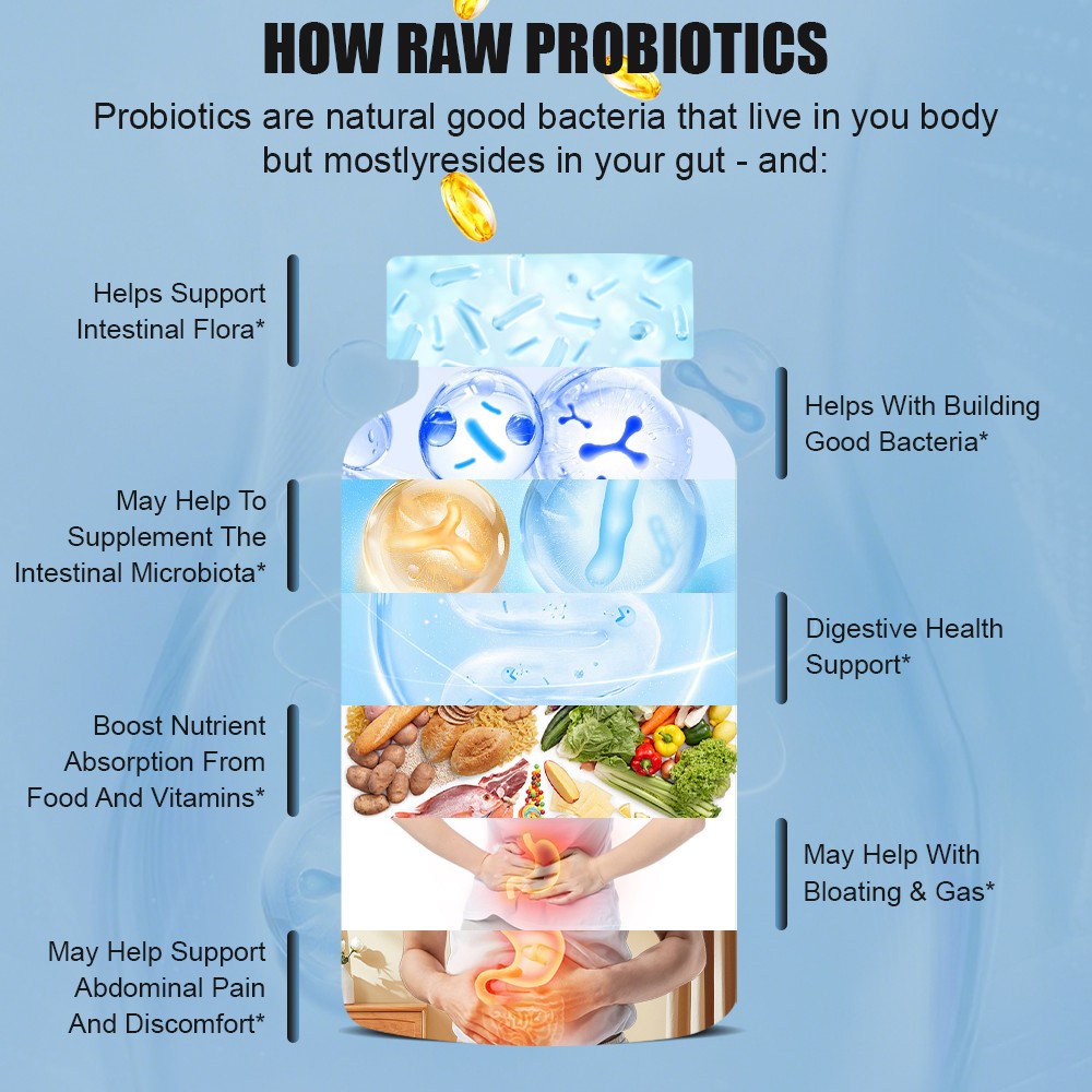 3 bottles Raw Probiotics 100 Billion CFU Gut Health Digestive Immunity Support