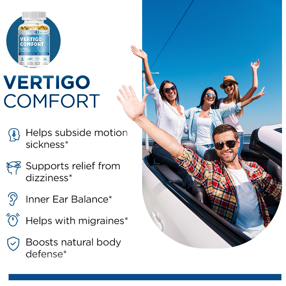 1750mg Vertigo Comfort 120 Capsules – Dizziness Relief Supplements, Body Balance