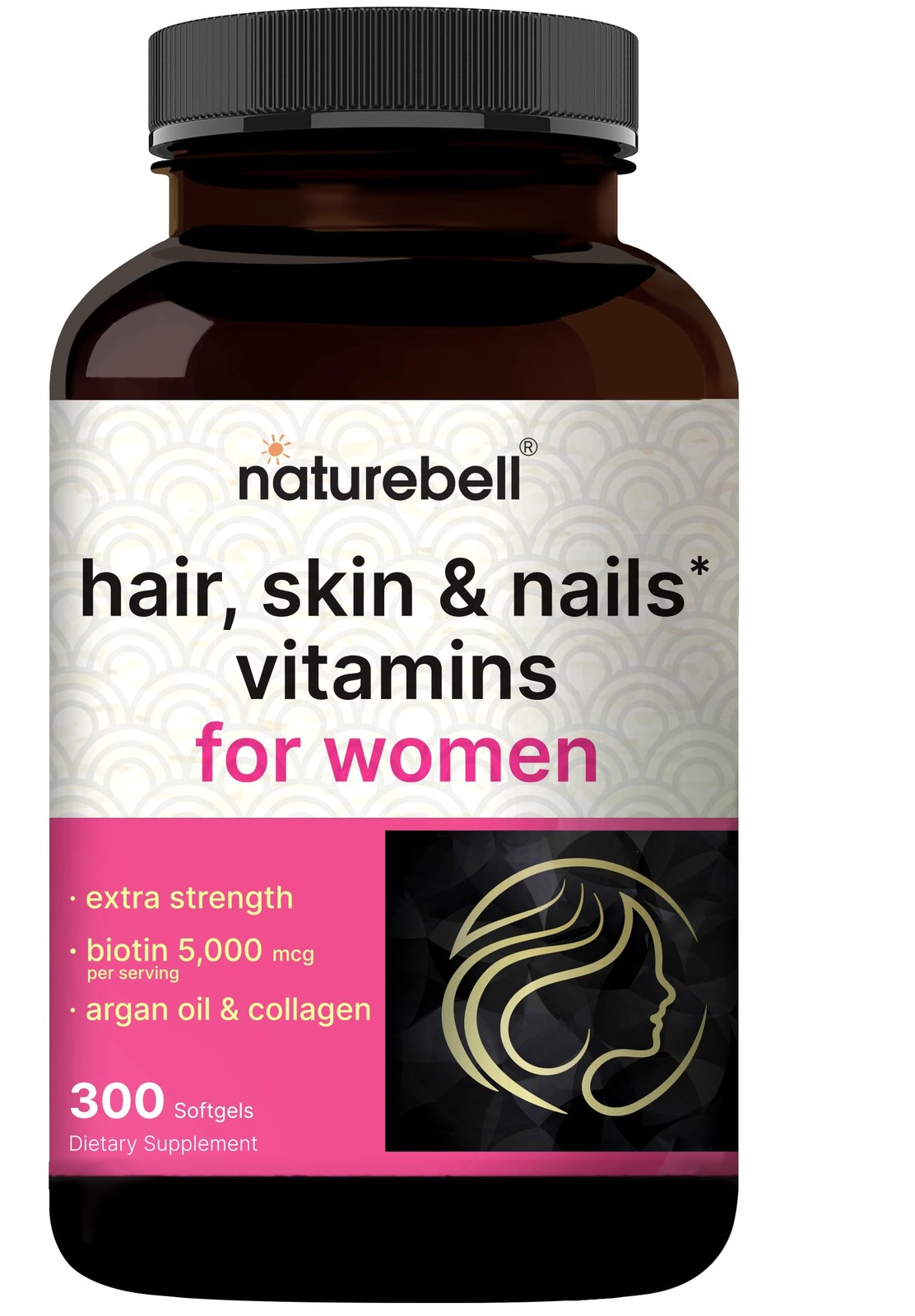 NatureBell Hair, Skin & Nails* Vitamins for Women – 300 Count (Pack of 1)