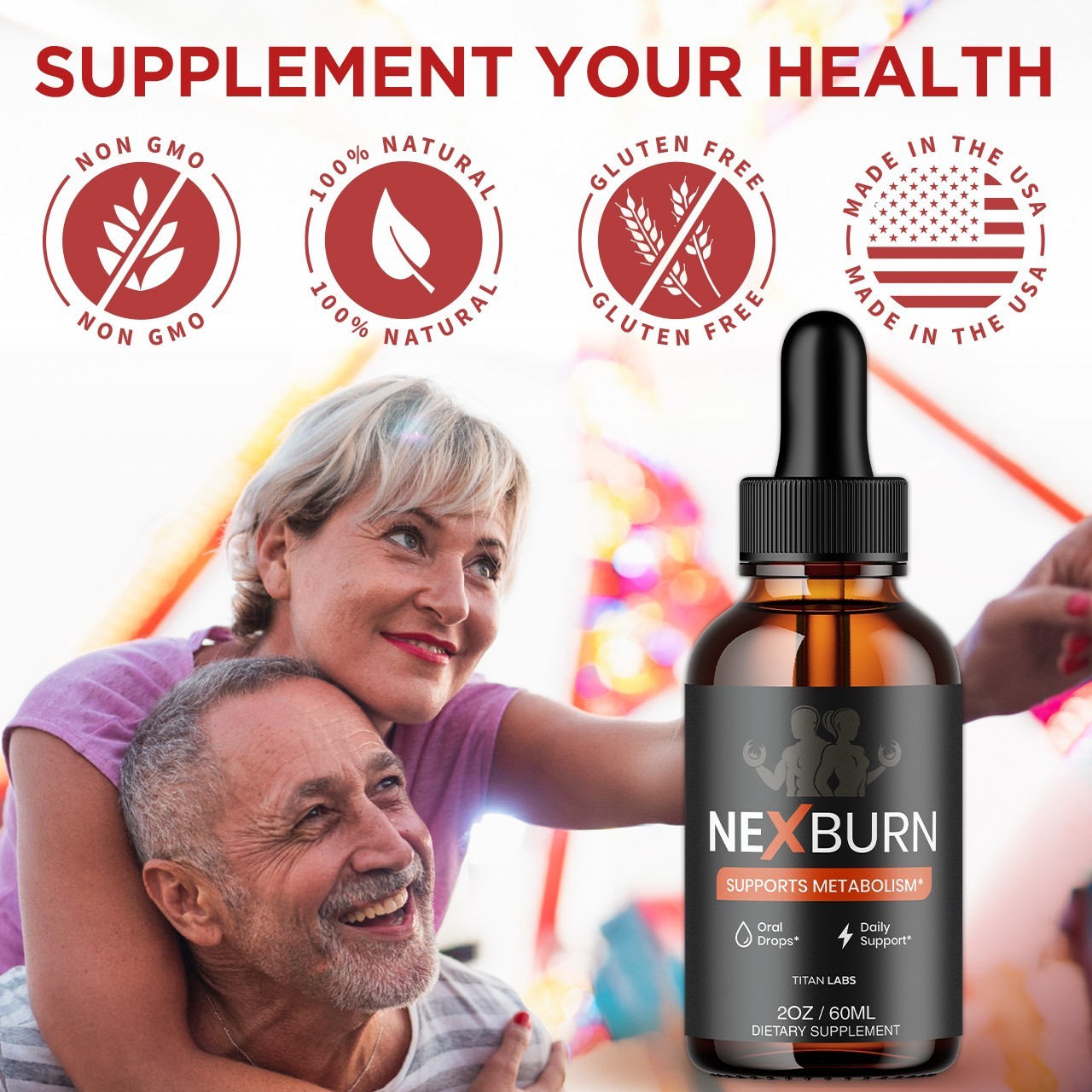 (1 Pack) NexBurn Drops Natural Health & Fitness Supplement Nex Burn 30 Servings