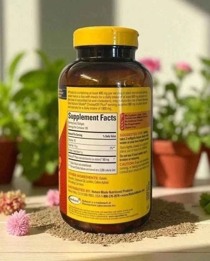 Nature Made CholestOff PLUS 900mg 210 Softgels Lower Cholesterol Expiry 3/2027