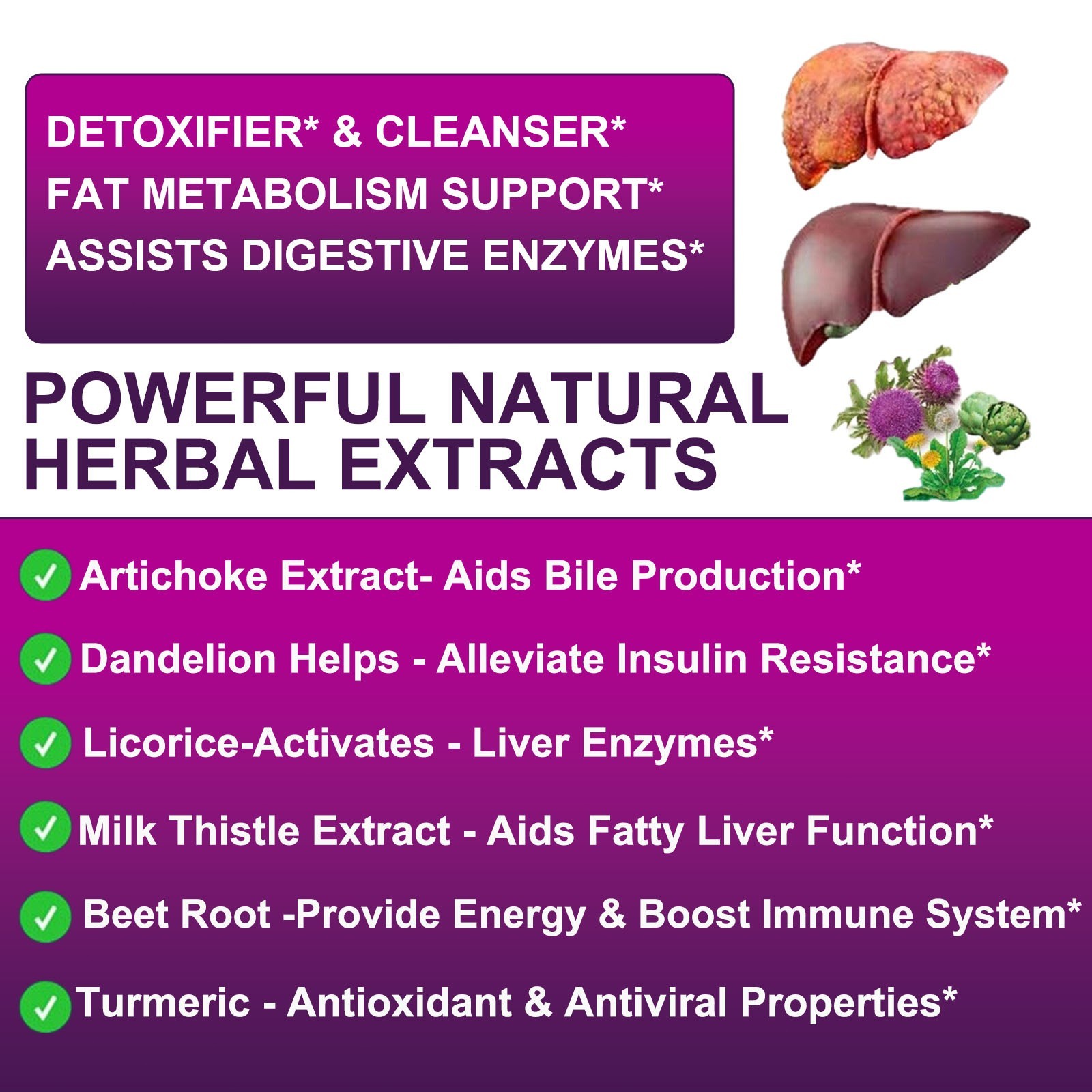 Milk Thistle (Silymarin) Extract 1400 mg liver cleanser liver detox cardio 60ct