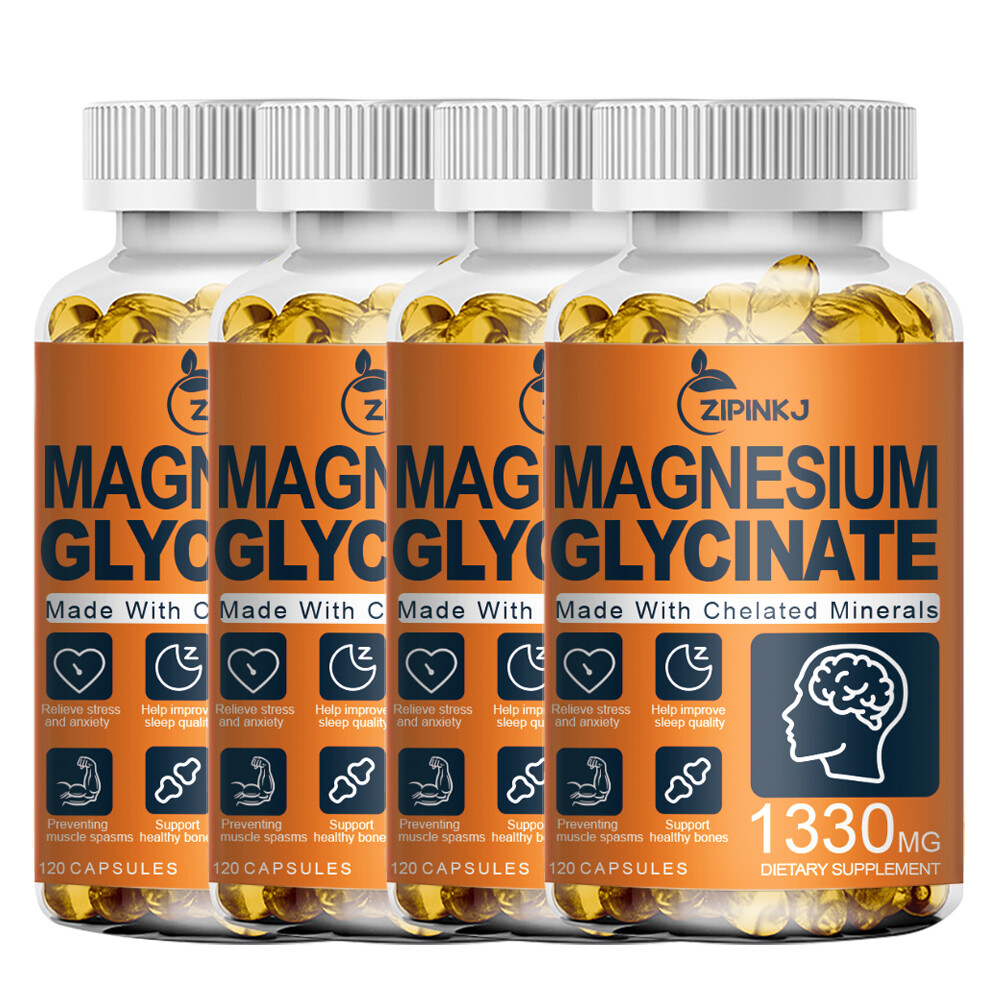 Magnesium Glycinate 1330mg – 120 Capsules For Sleep, Stress Relief Support Bone