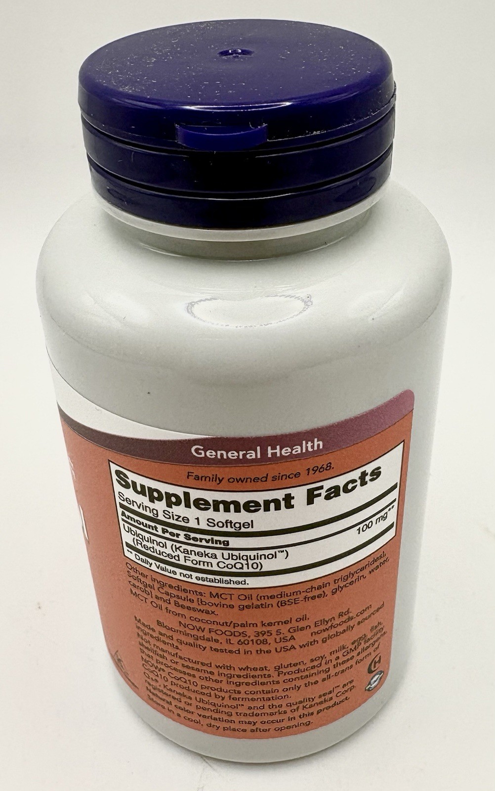 NOW FOODS Ubiquinol 100 mg 120 Softgels Expires 4/2027