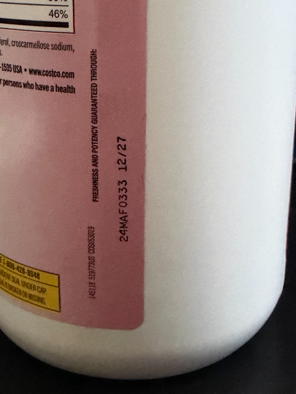 Costco Kirkland Signature Brand Calcium 600 mg with Vitamin D3, 500 Tablets