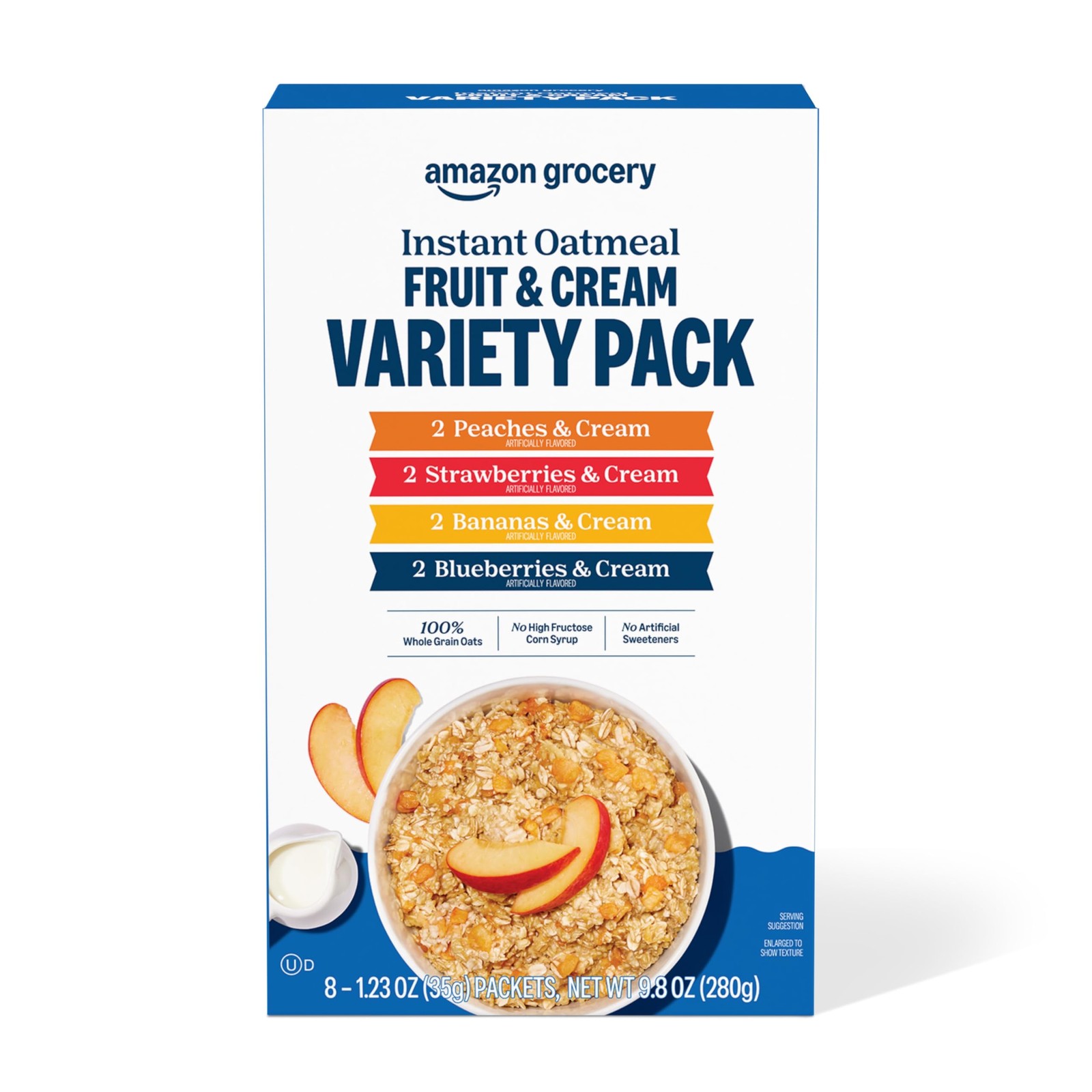 Amazon Grocery, Instant Oatmeal, Fruit & Cream Variety 9.8 Ounce (Pack of 1)