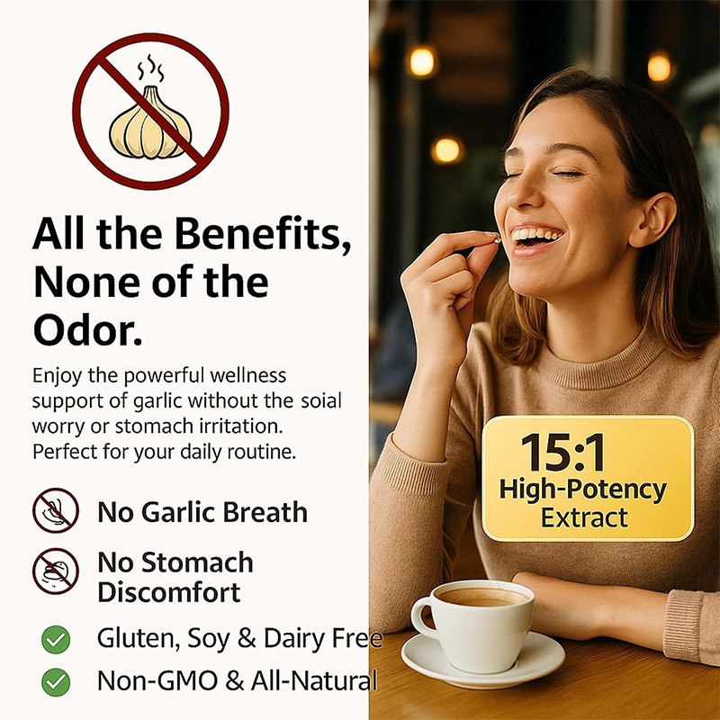 Elare Aged Garlic Extract 300 Softgels, 7500mg Odorless | Heart & Immune US 9Pcs
