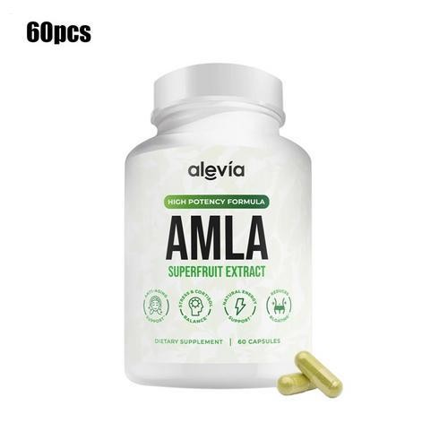 Alevia Organic Amla Capsules 1000mg Indian Gooseberry Antioxidant Supplement 60c